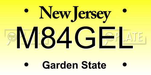M84GEL New Jersey License Plate