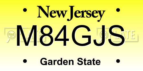 M84GJS New Jersey License Plate