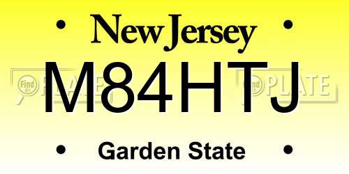 M84HTJ New Jersey License Plate