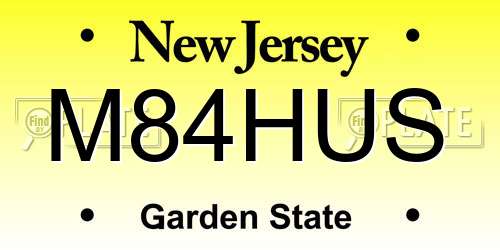 M84HUS New Jersey License Plate