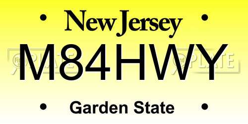 M84HWY New Jersey License Plate