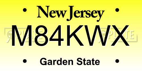 M84KWX New Jersey License Plate
