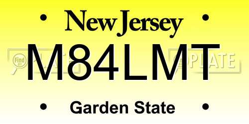 M84LMT New Jersey License Plate