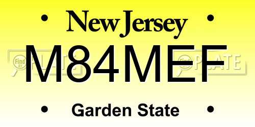 M84MEF New Jersey License Plate