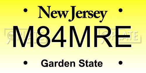 M84MRE New Jersey License Plate