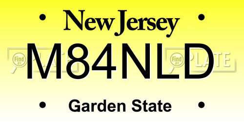 M84NLD New Jersey License Plate