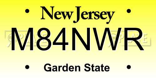 M84NWR New Jersey License Plate