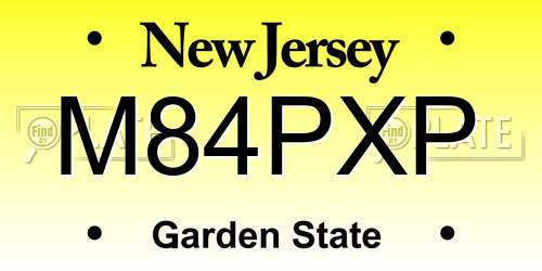 M84PXP New Jersey License Plate