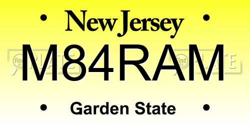 M84RAM New Jersey License Plate