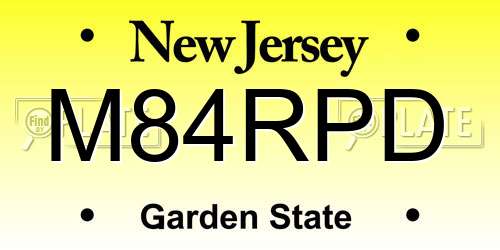 M84RPD New Jersey License Plate