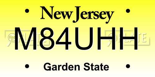 M84UHH New Jersey License Plate
