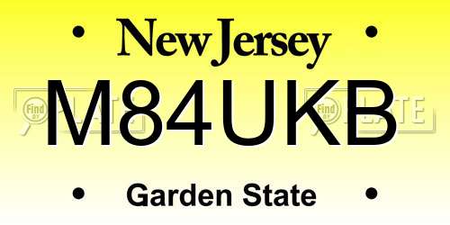 M84UKB New Jersey License Plate