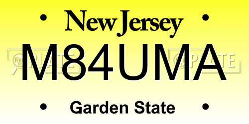 M84UMA New Jersey License Plate