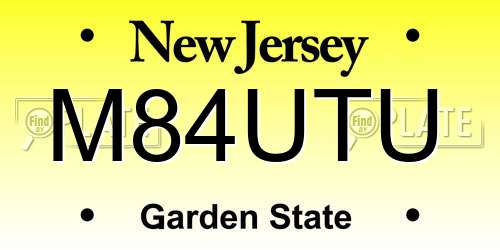 M84UTU New Jersey License Plate