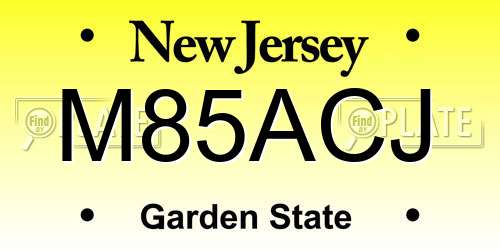 M85ACJ New Jersey License Plate