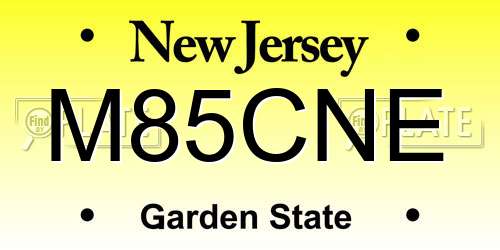 M85CNE New Jersey License Plate