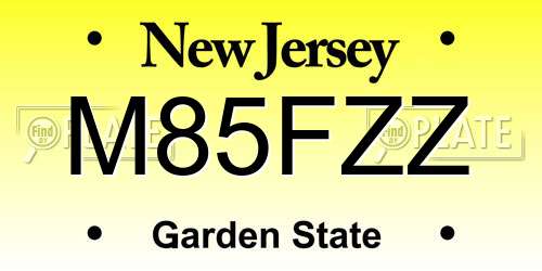 M85FZZ New Jersey License Plate