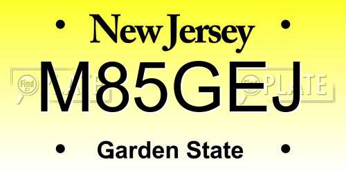 M85GEJ New Jersey License Plate