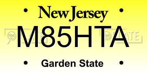M85HTA New Jersey License Plate
