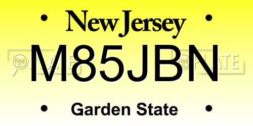 M85JBN New Jersey License Plate