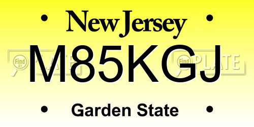 M85KGJ New Jersey License Plate