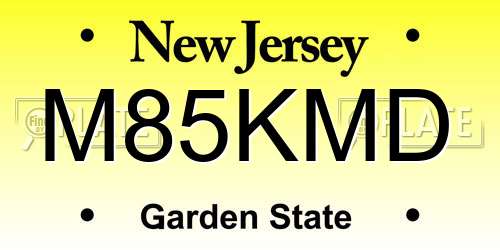 M85KMD New Jersey License Plate