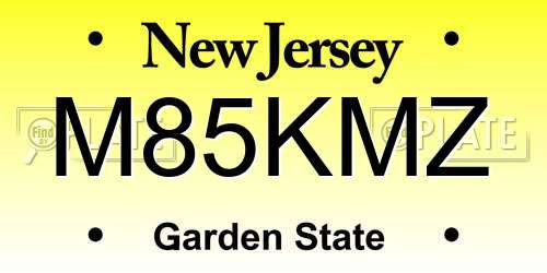 M85KMZ New Jersey License Plate