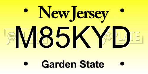 M85KYD New Jersey License Plate