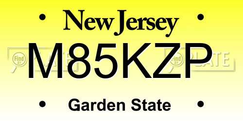 M85KZP New Jersey License Plate