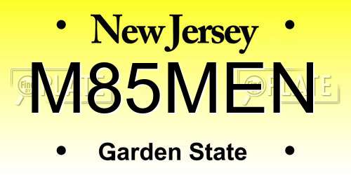 M85MEN New Jersey License Plate
