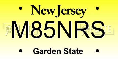 M85NRS New Jersey License Plate
