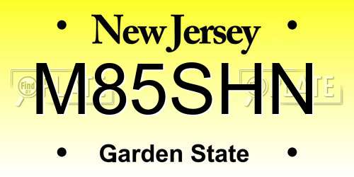 M85SHN New Jersey License Plate