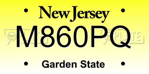 M860PQ New Jersey License Plate