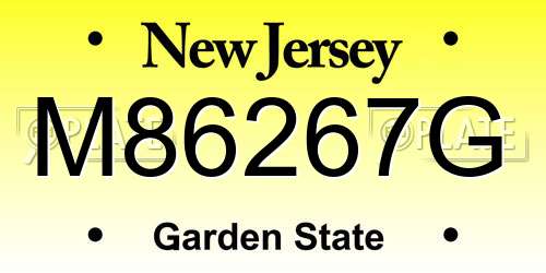 M86267G New Jersey License Plate