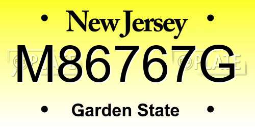 M86767G New Jersey License Plate