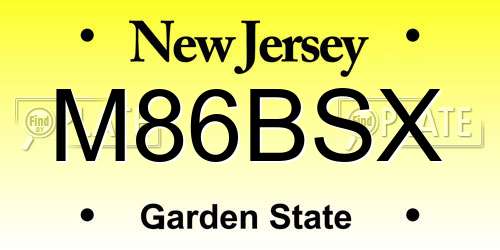 M86BSX New Jersey License Plate