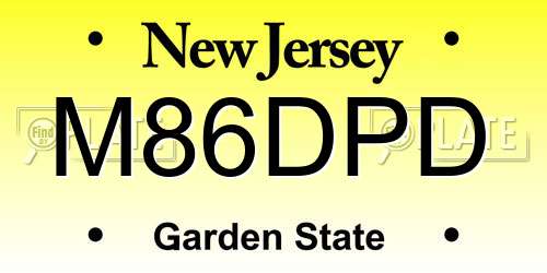 M86DPD New Jersey License Plate
