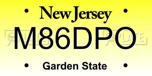 M86DPO New Jersey License Plate