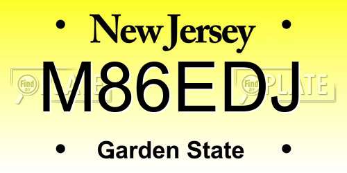 M86EDJ New Jersey License Plate