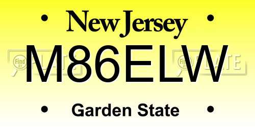 M86ELW New Jersey License Plate