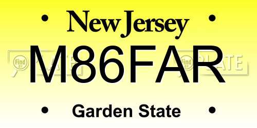 M86FAR New Jersey License Plate