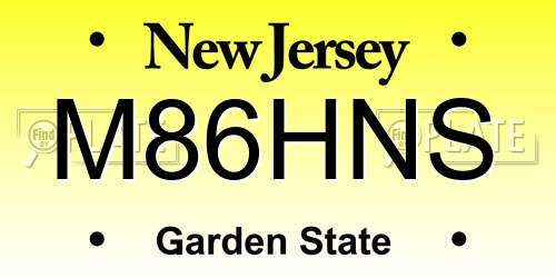 M86HNS New Jersey License Plate