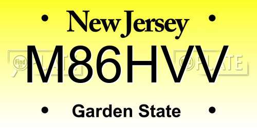 M86HVV New Jersey License Plate