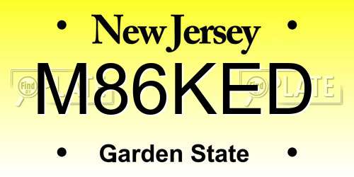M86KED New Jersey License Plate