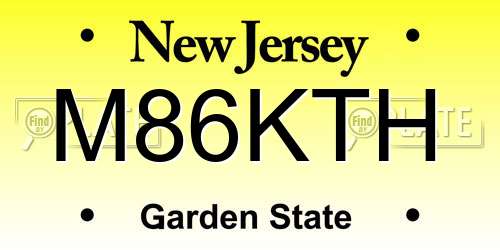 M86KTH New Jersey License Plate