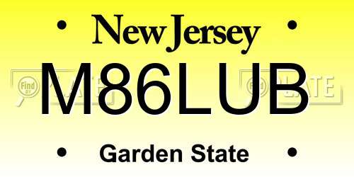 M86LUB New Jersey License Plate
