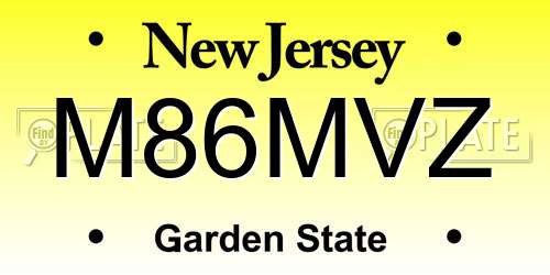 M86MVZ New Jersey License Plate