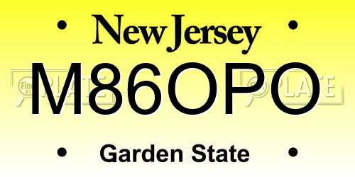 M86OPO New Jersey License Plate