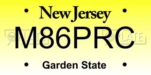 M86PRC New Jersey License Plate