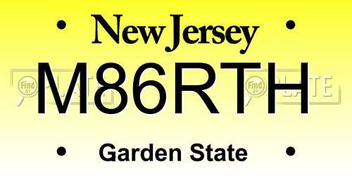 M86RTH New Jersey License Plate
